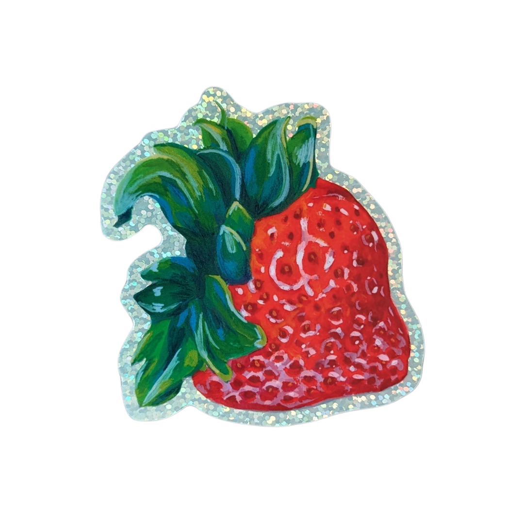 sparkly strawberry sticker