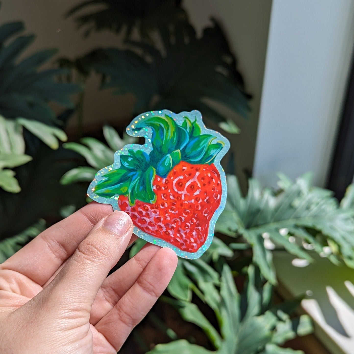 sparkly strawberry sticker