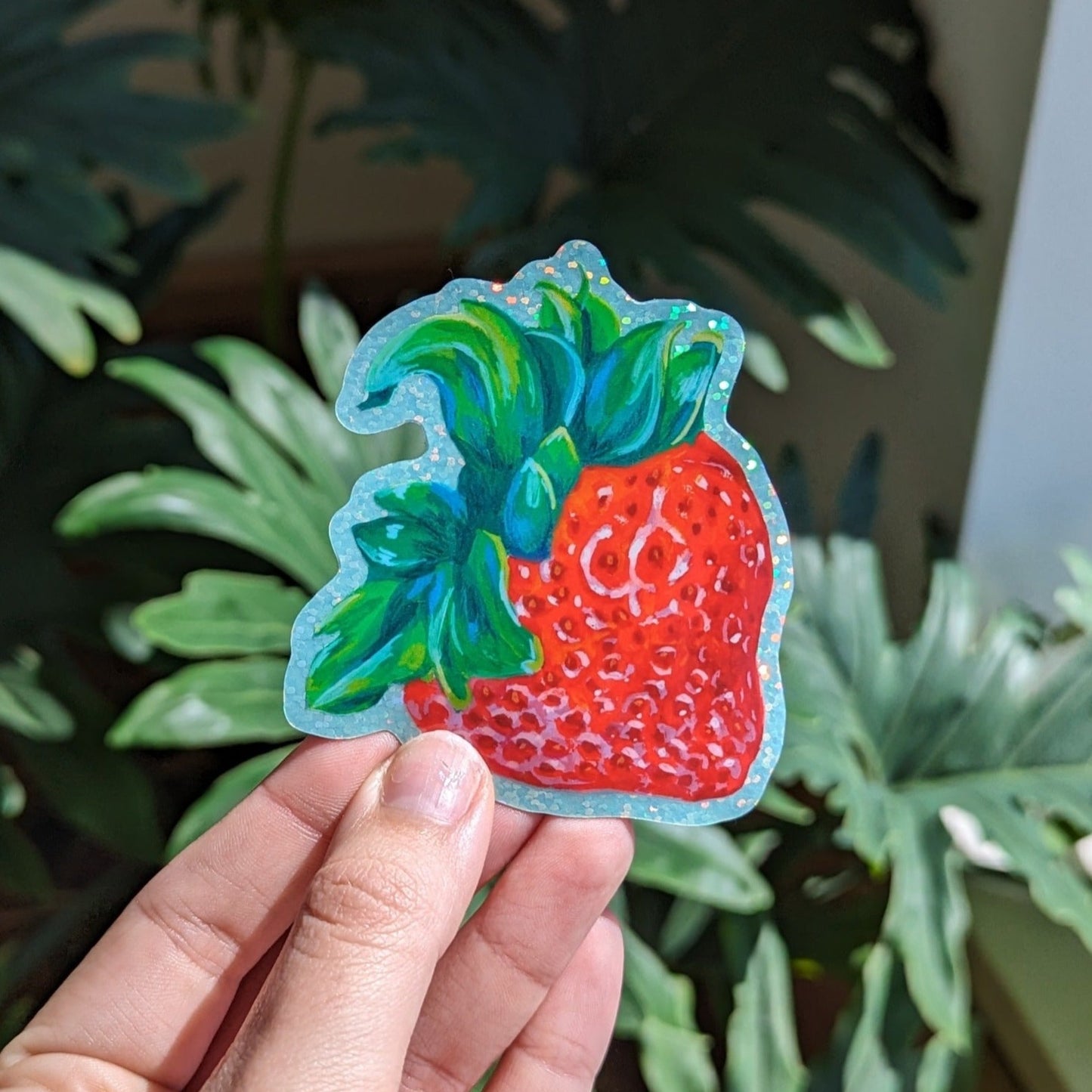 sparkly strawberry sticker