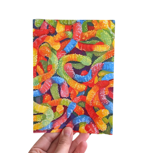 sour gummy worms - art print